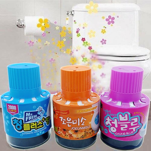 Cốc thả bồn cầu diệt khuẩn hàn quốc CHUNG BLUE, Chai thả bồn cầu hương hoa, Lọ thả bồn cầu thơm, chất tẩy rửa BLUE