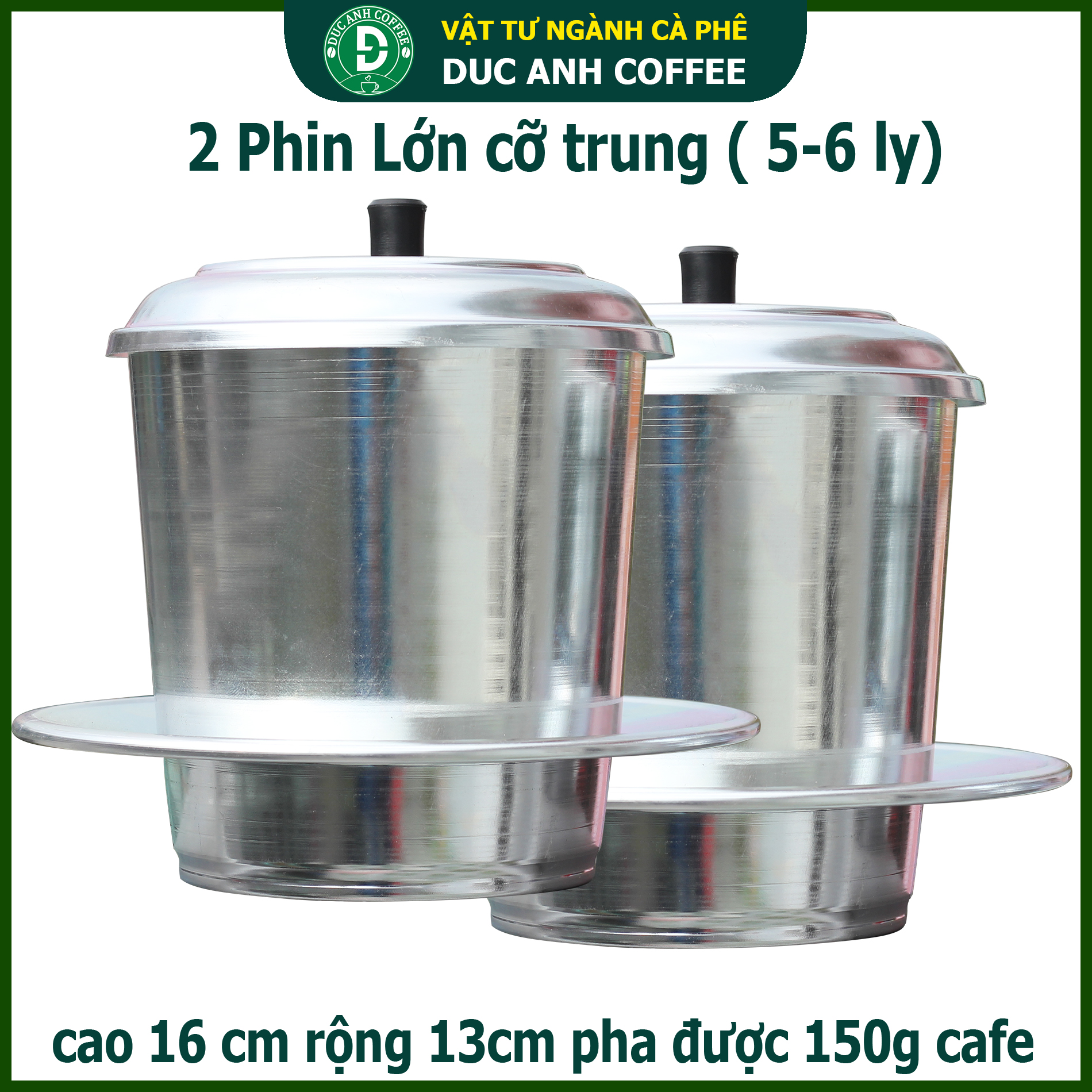 2 cái phin nhôm pha cafe loại lớn 250ml ( pha được 5-6 ly) - giải pháp cho quán cafe