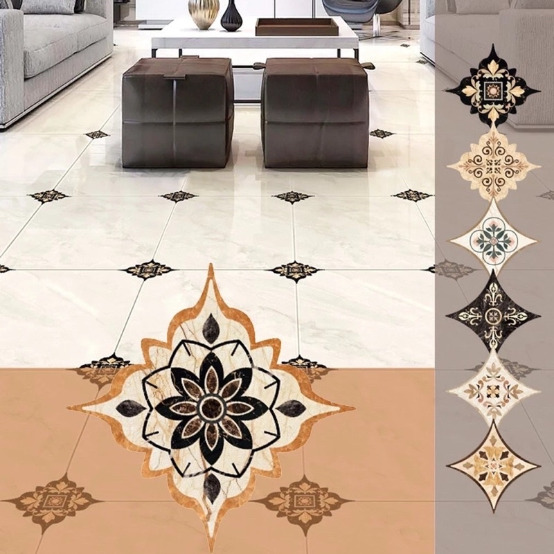 Bộ 36 Miếng Decal Hoa Văn Gạch Bông Nghệ Thuật 11×11 Cm Dán Tường Chống Thấm Nước,Chống Xước