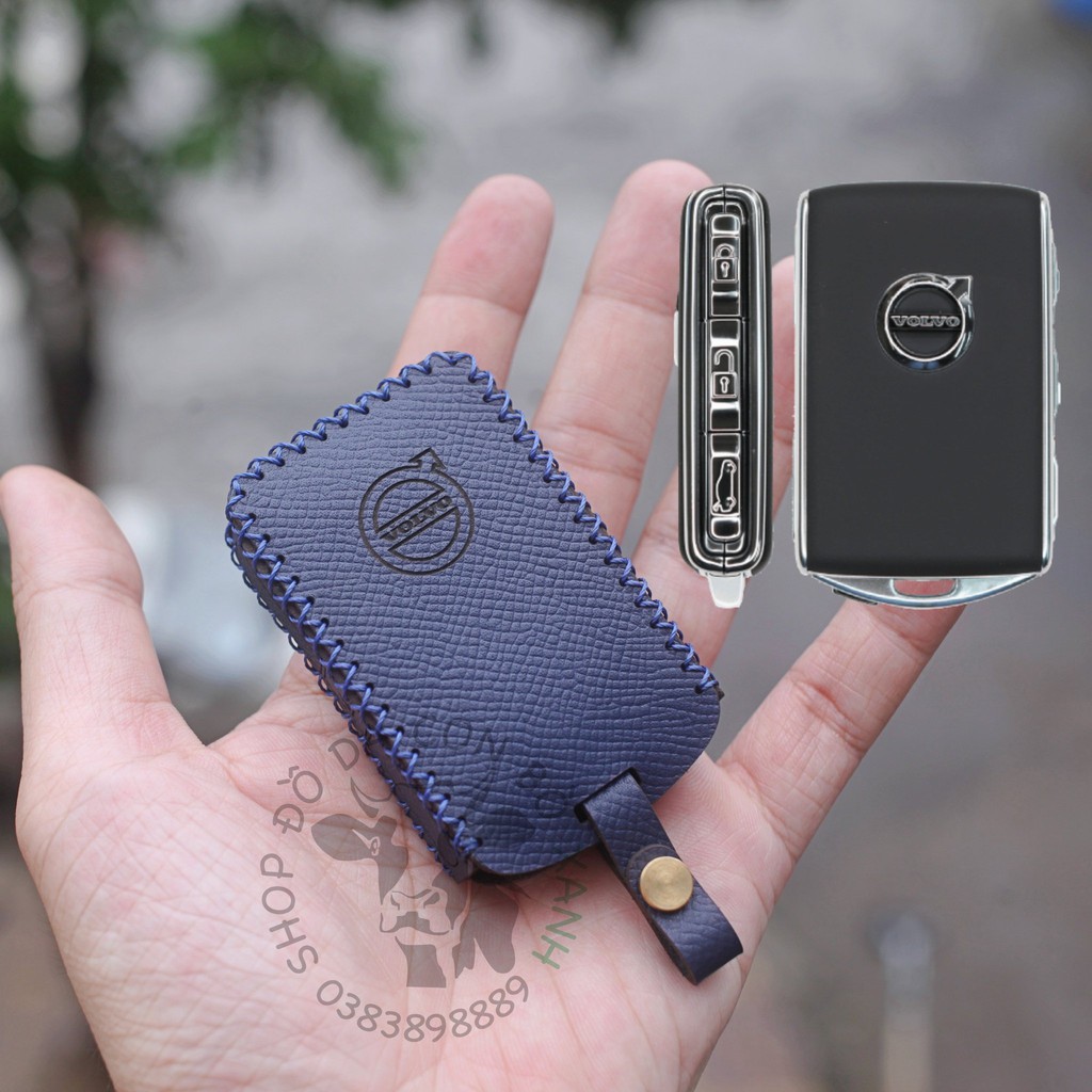 Bao da chìa khóa volvo xc90, xc60, xc40, v90, s90, s60 handmade da 001