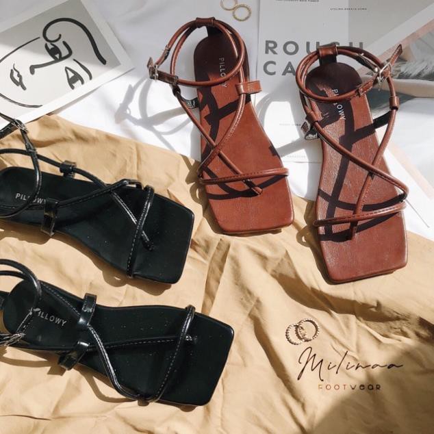 Sandal nữ dây ngang mãnh xỏ ngón vòng cổ khoá gài sd 0280 mys strore