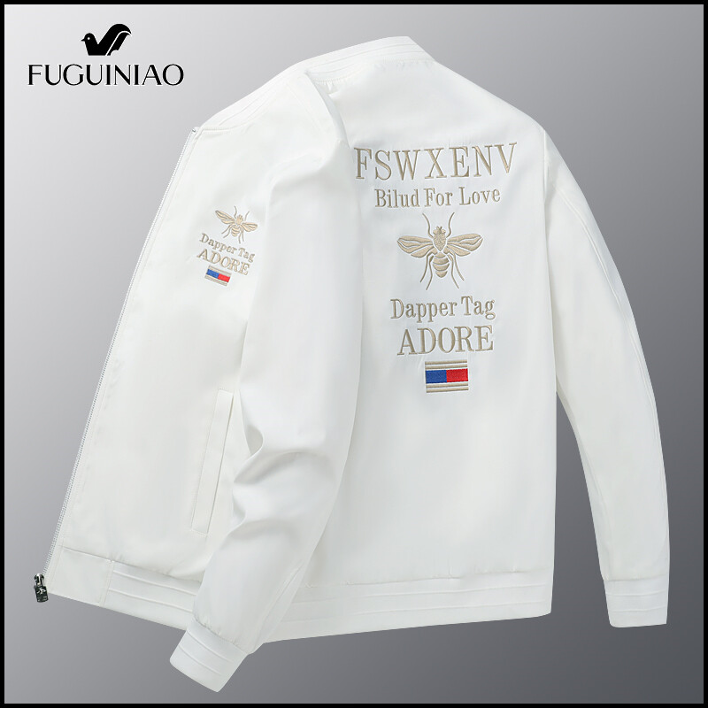 Fuguiniao thêu máy bay ném bom Áo khoác thương hiệu vải mềm giản dị jacket823