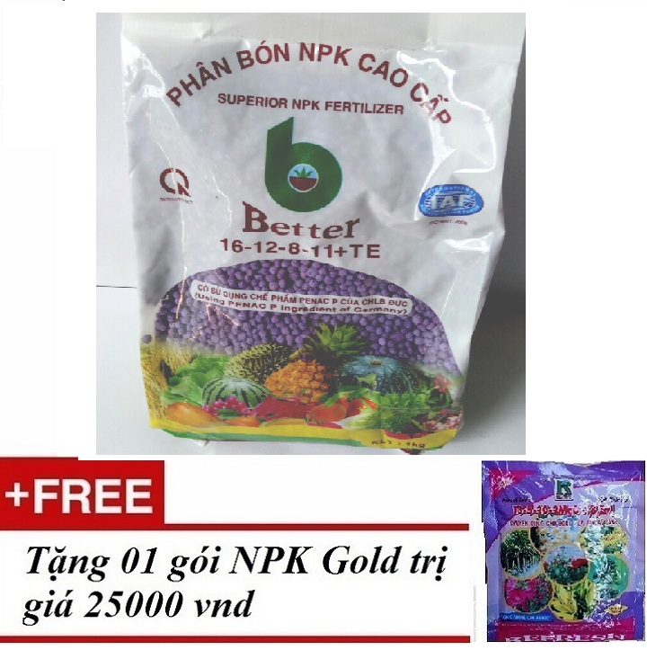 [HCM]1 Kg PHÂN NPK CAO CẤP 16-12-8+11+TE - CÓ BỔ SUNG CHẾ PHẨM PENAC P CỦA CHLB ĐỨC TẶNG 1 GÓI NPK REFRESH 200GR.