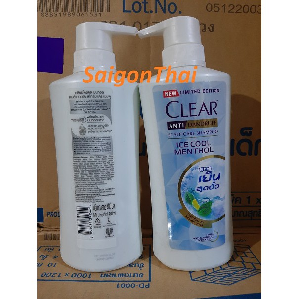 Dầu gội clear nữ bạc hà 450ml thái lan