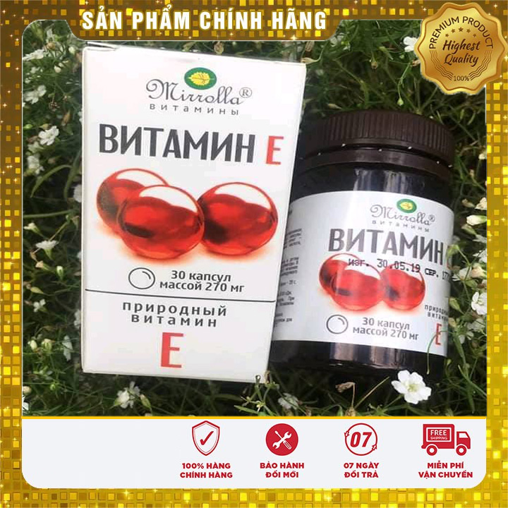 [CHÍNH HÃNG] VITAMIN E đỏ lọ 30v Nga MIROLA (MIRROLLA) 270mg