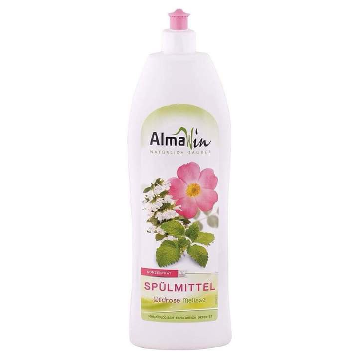 Nước rửa chén hương hoa hồng hữu cơ almawin 1l