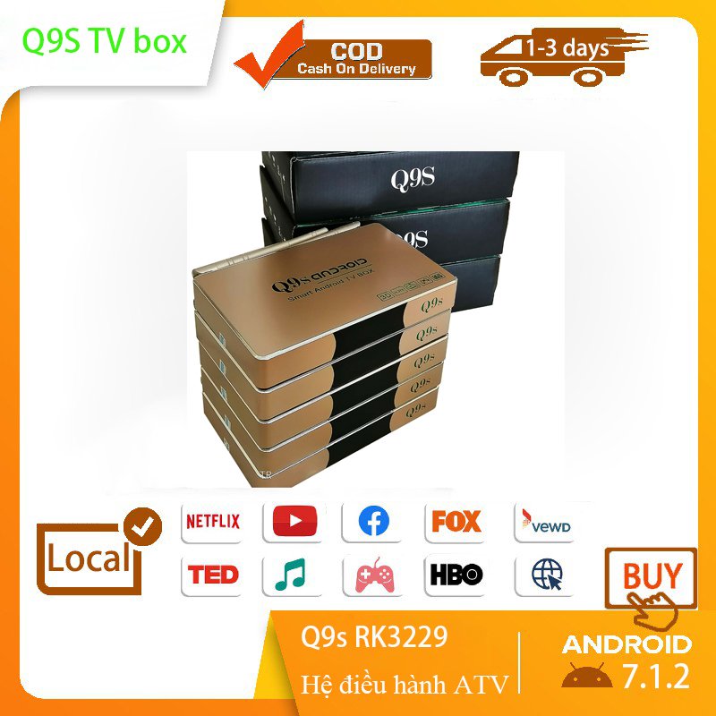 TV BOX Q9S ram 2GB rom 16GB  phiên bản bảo hành 12 tháng dùng cho tivi đời cũ