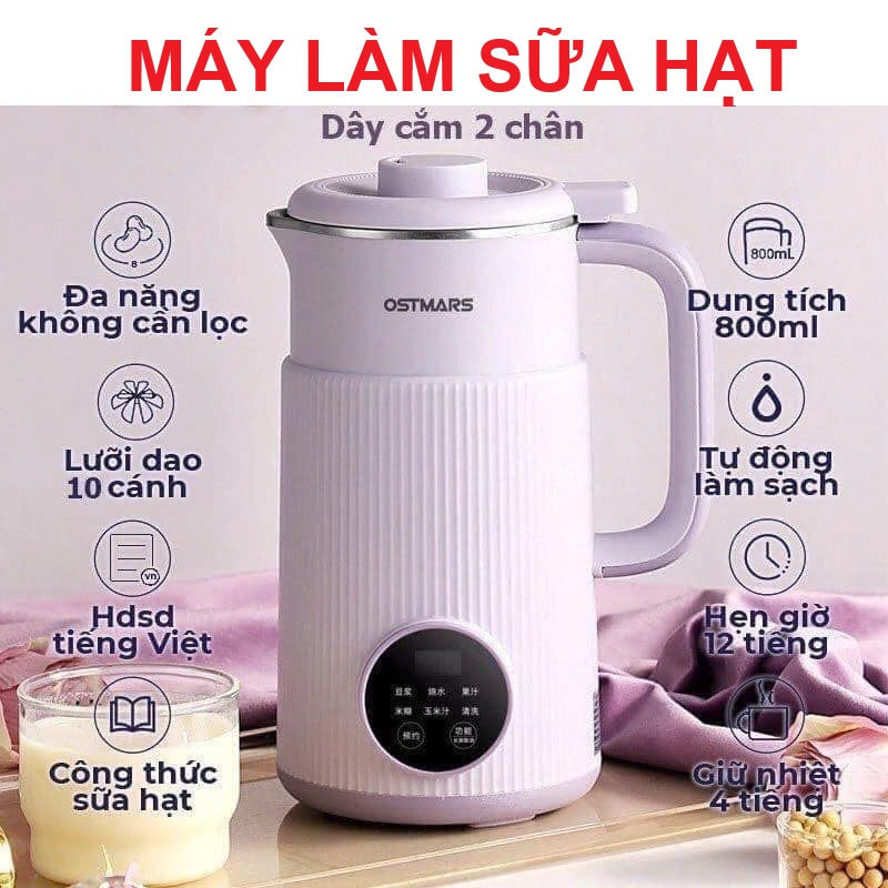 Máy Làm Sữa Hạt Ngũ Cốc OSTMARS – Siêu Tiện Lợi, Thong Minh Tự Động Xay Nấu, Bền Bỉ Hiệu Quả Loại Xịn