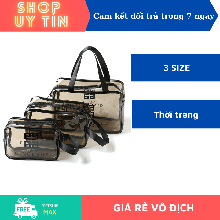 Sét 3 túi đựng mỹ phẩm, túi đựng mỹ phẩm du lịch, túi đựng mỹ phẩm trong suốt, túi đựng đồ trang điểm, túi đựng đồ trang điểm cá nhân, túi đựng mỹ phẩm chống nước, túi đựng mỹ phẩm mini