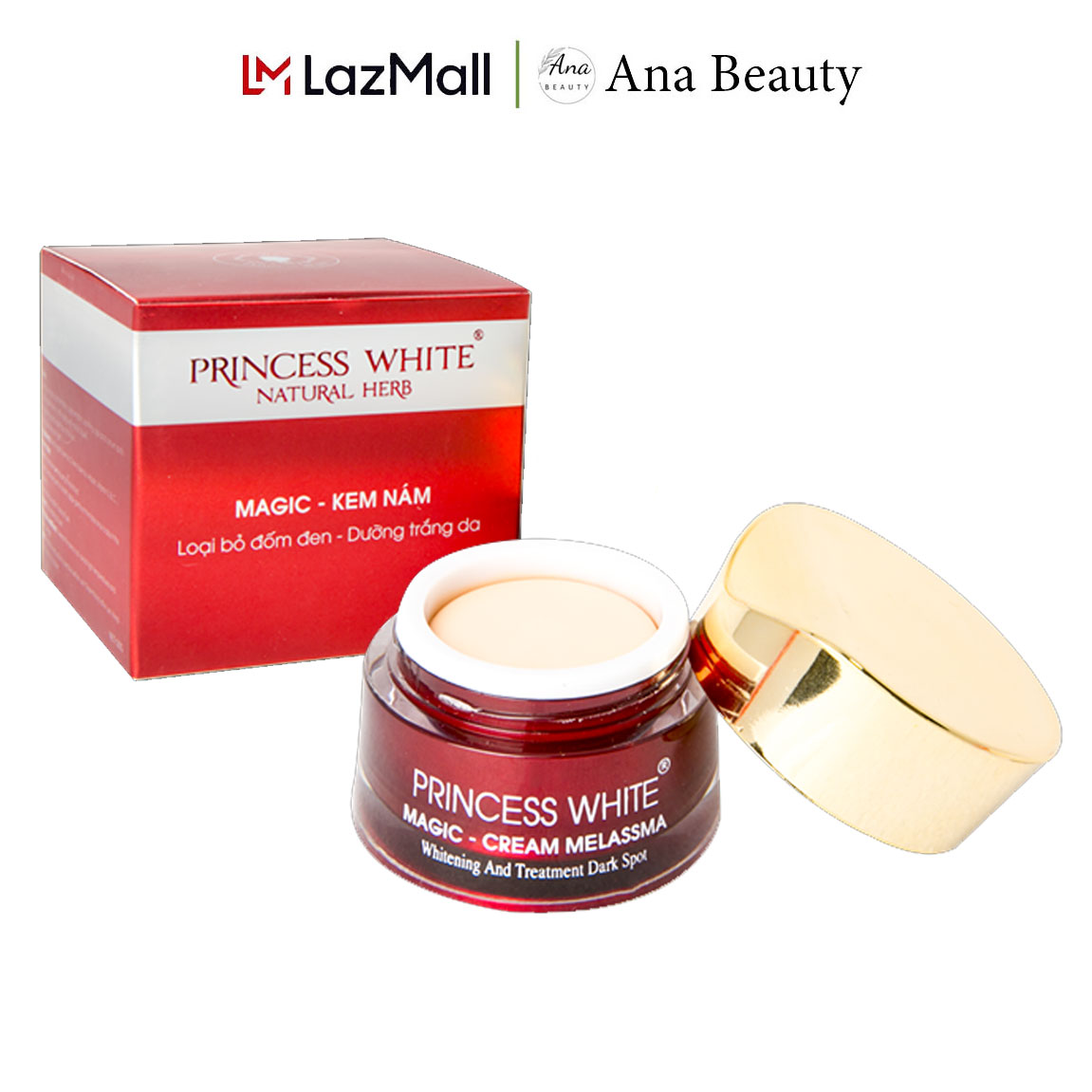 Kem Sạch Nám Tàn Nhang Magic Princess White Herskin 22Gr Tác Động Trực Tiếp Lên Các Vết Thâm, Nám, Tàn Nhang, Sau Đó Loại Bỏ Chân Nám Và Nám Sâu Từ Bên Trong