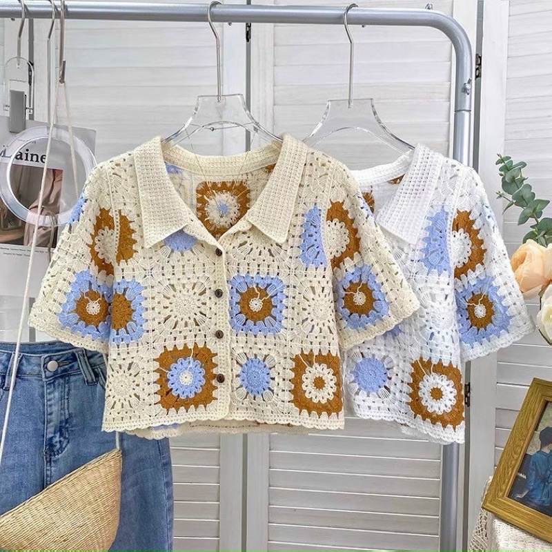 Áo len sợi cổ đức mix hoạ tiết