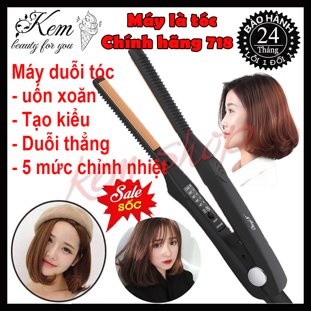 Máy duỗi tóc uốn tóc là tóc ép tóc kẹp tóc mini cầm tay RD 718 phù hợp với mọi loại tóc dùng ép thẳng uốn cụp uốn xoăn gợn sóng