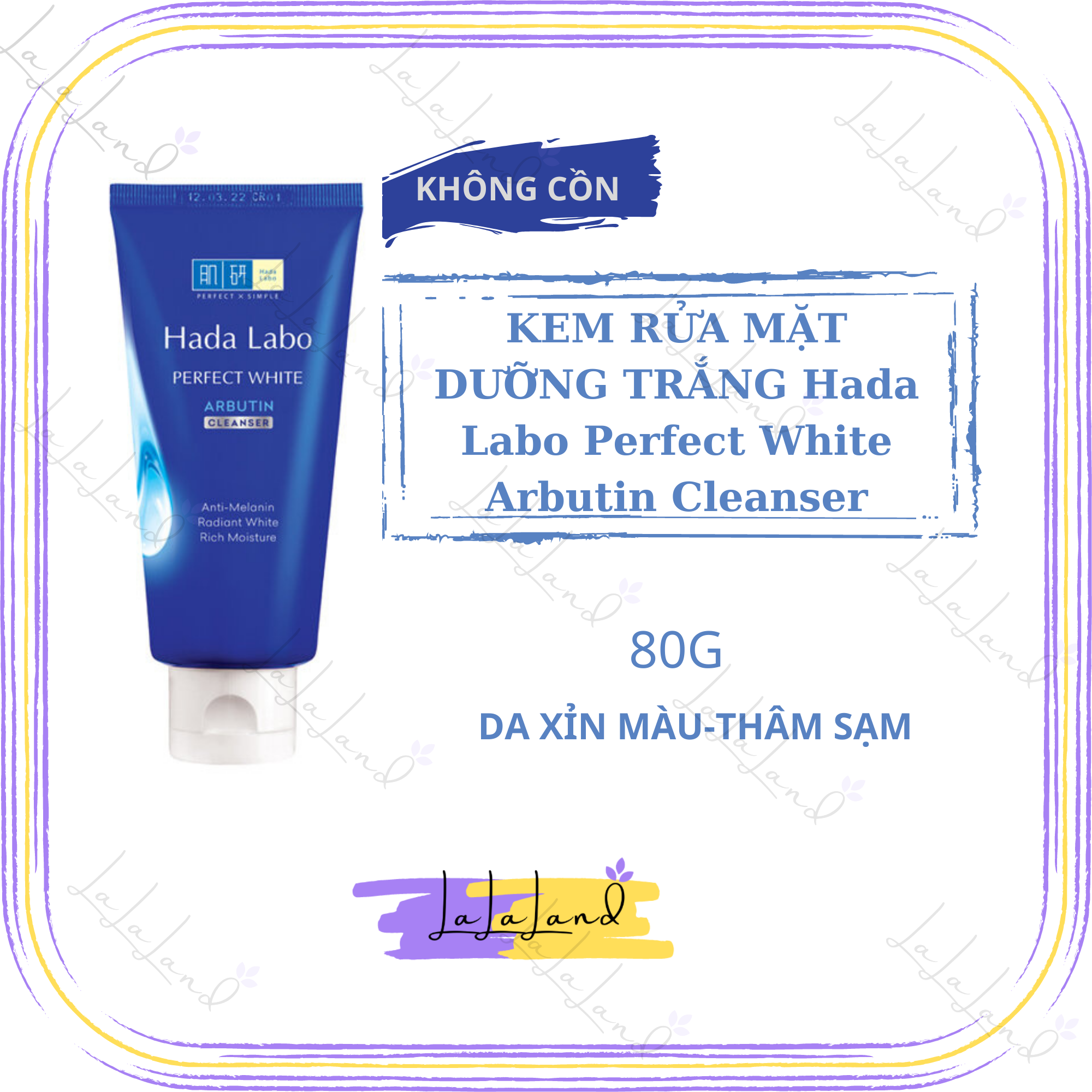 [HCM]Sữa rửa mặt dưỡng trắng Hada Labo Perfect White Cleanser 80g
