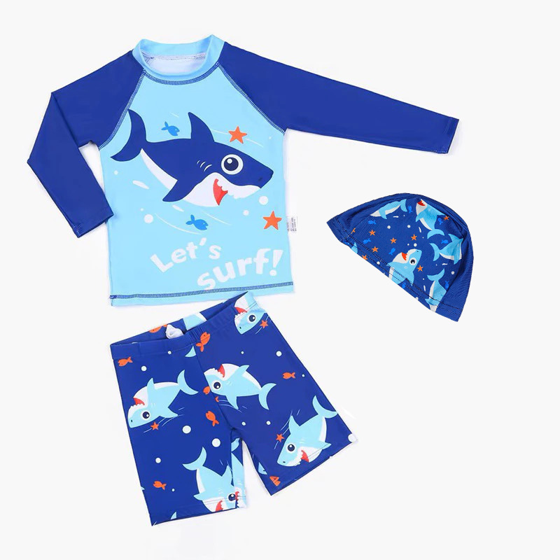 Bộ bơi dài tay Baby shark cho bé trai 10-35kg