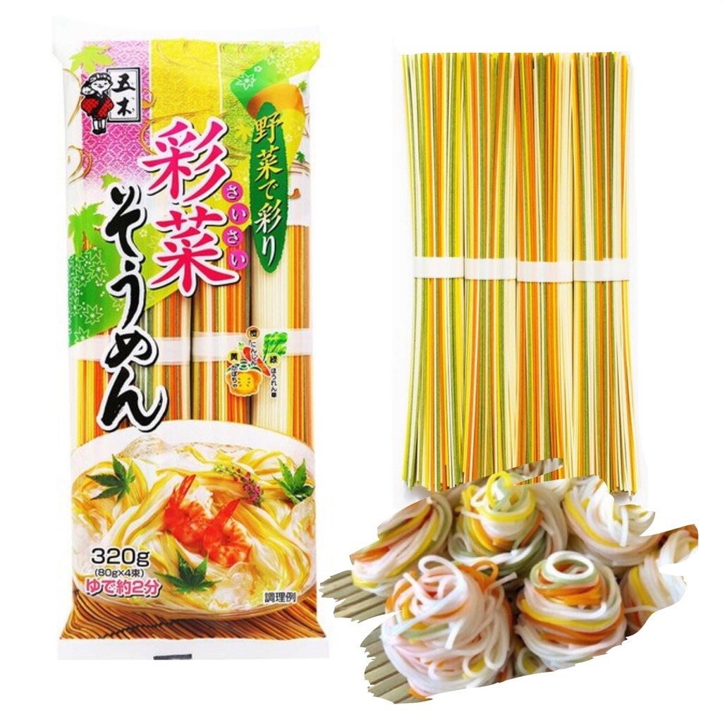 Mì Somen rau củ ngũ sắc cho bé từ 9 tháng ( Gói 320g )