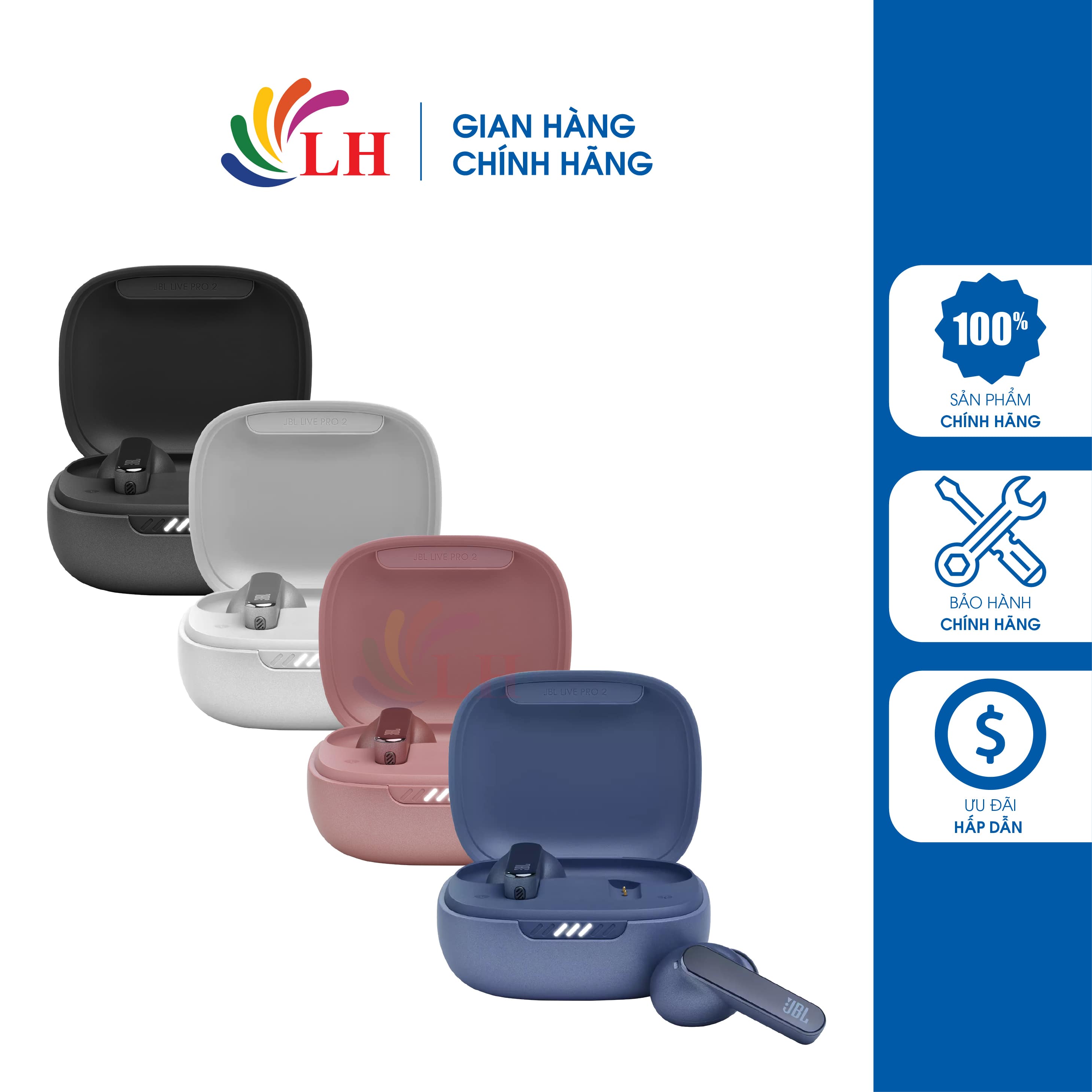 Tai nghe bluetooth true wireless jbl live pro 2 tws jbllivepro2tws - hàng chính hãng - chống ồn chủ động anc, ipx5