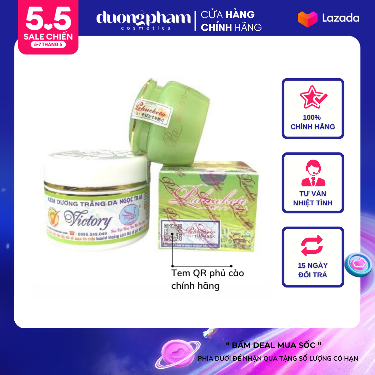 [ Nhập Khẩu ] Cặp Kem Hải Thảo Pahueketo và Victory Hoa Việt - Khử Nám, Tàn Nhang, Sắc Tố Đen, Dưỡng Trắng Da