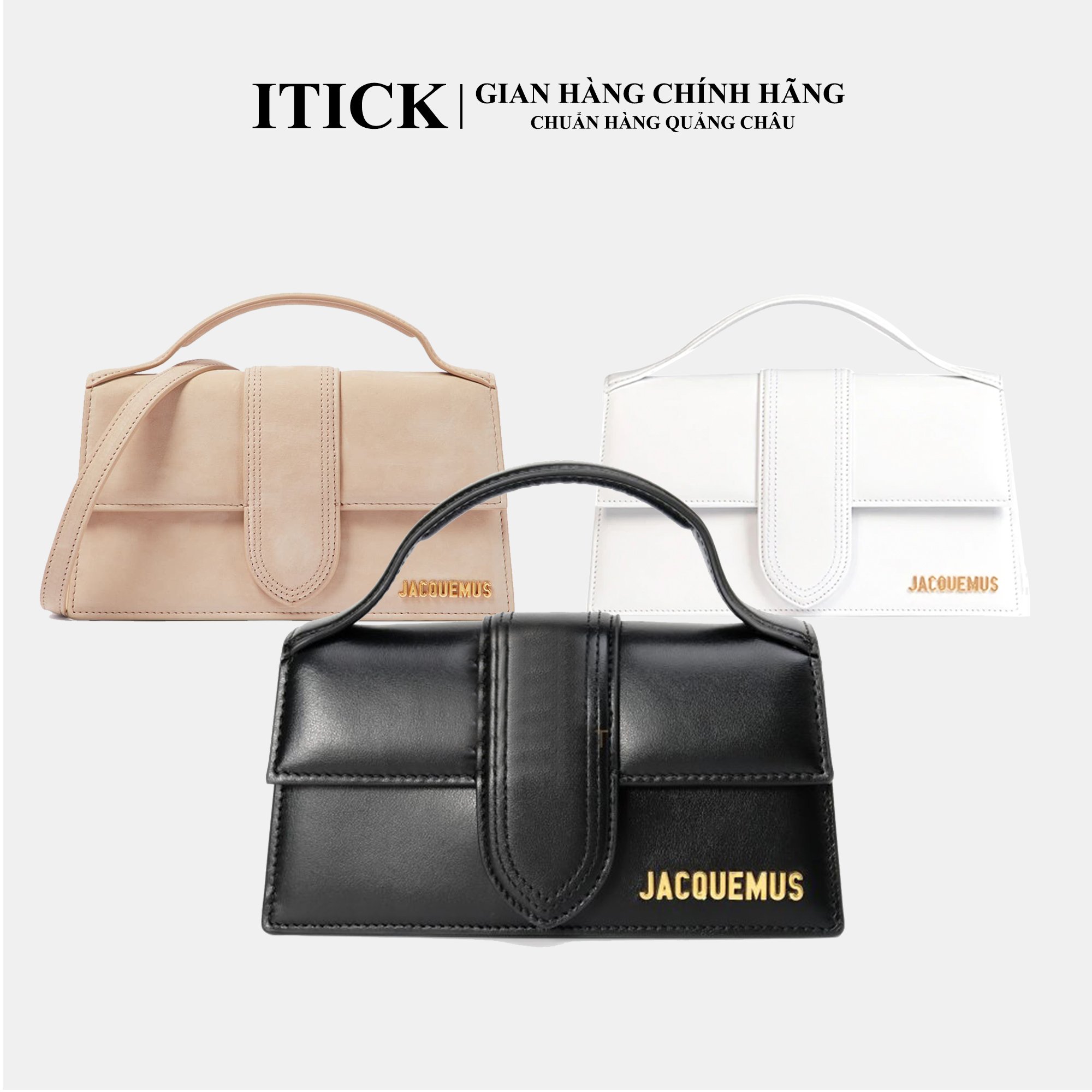 Túi jac đeo chéo quai cầm tay da trơn hàng cao cấp fullbox itick size20 - it20