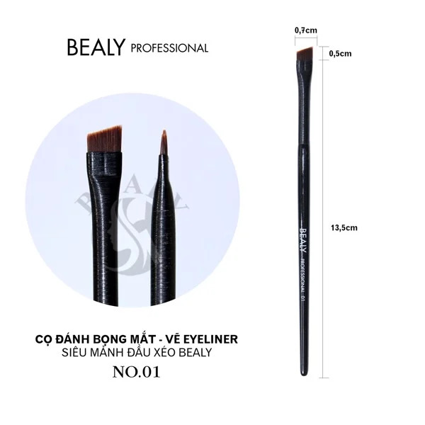 Cọ tém chân mày - đánh bọng mắt vẽ eyeliner siêu mảnh đầu xéo bealy n0.01