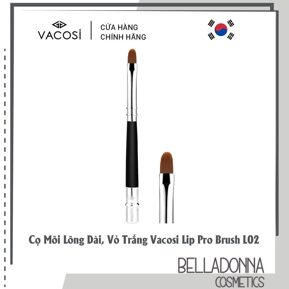 Cọ môi lông dài, vỏ trắng vacosi lip pro brush l02