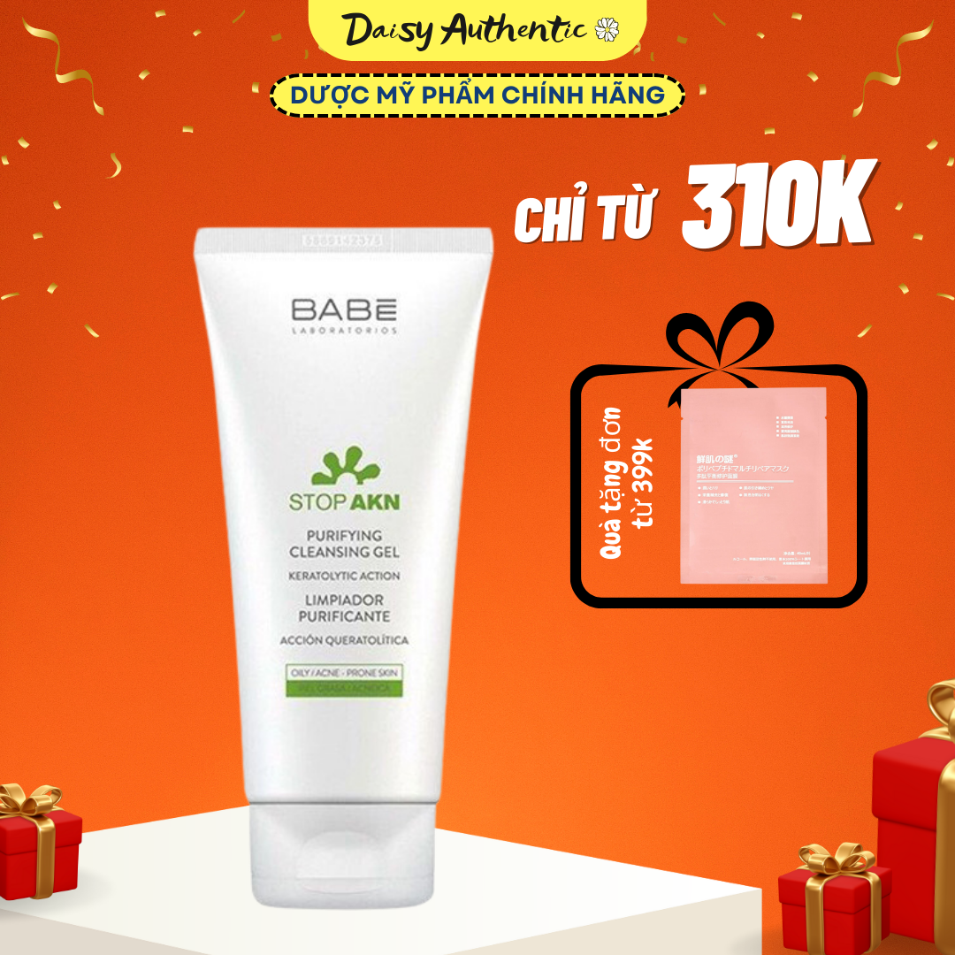 Sữa rửa mặt babe stop akn purifying cleansing gel 200ml