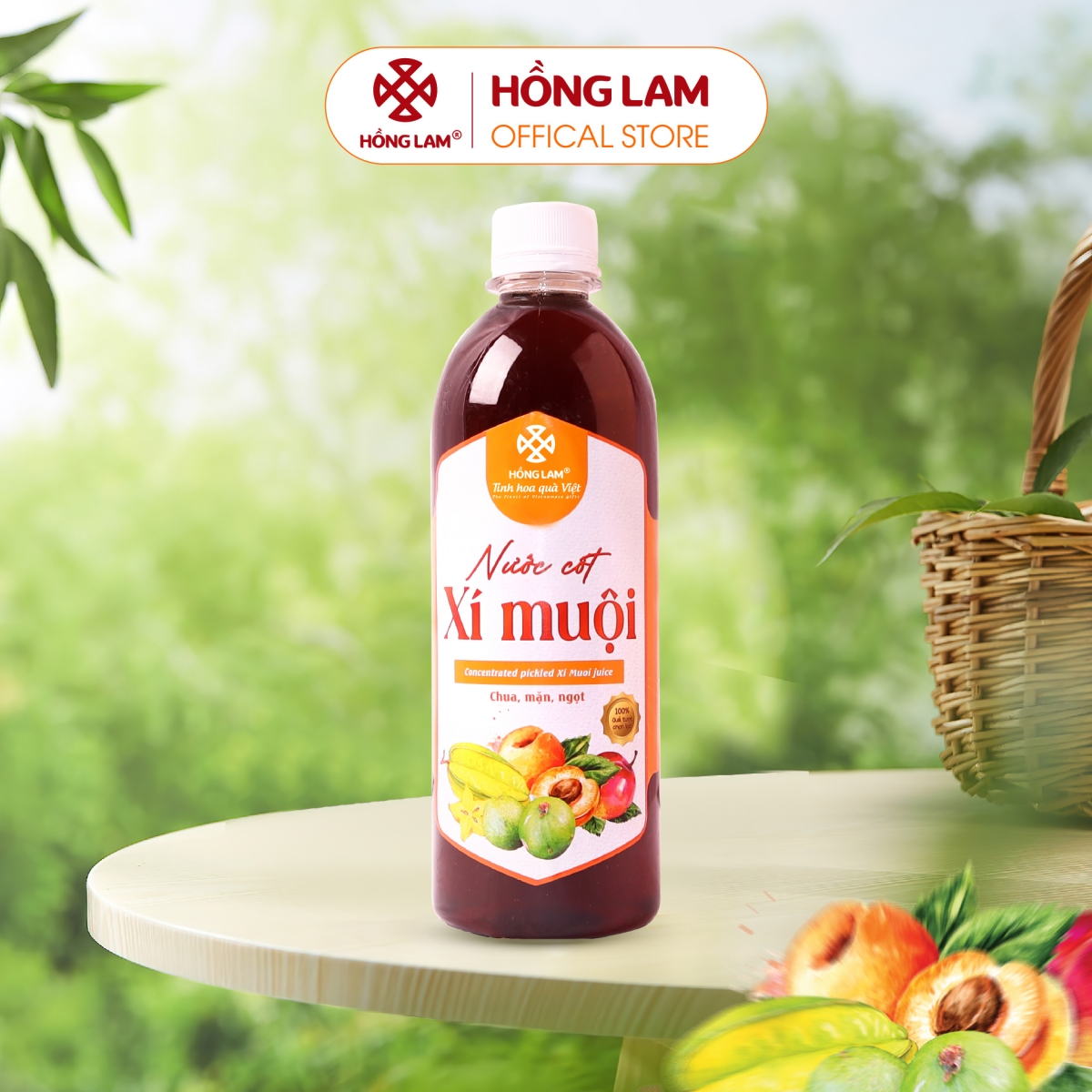 Nước Cốt Xí Muội Hồng Lam 500ml - Vị Chua Ngọt