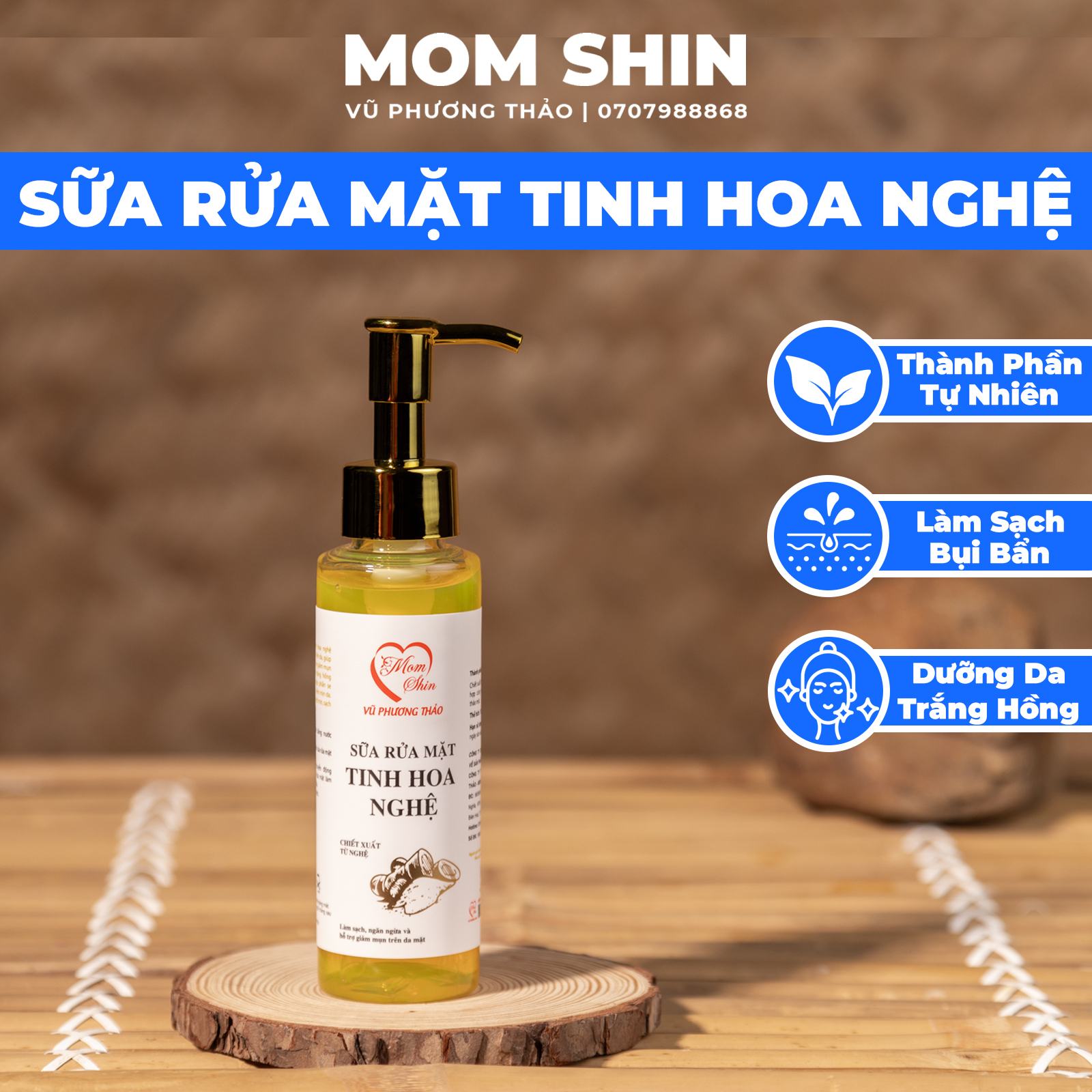 SỮA RỬA MẶT TINH HOA NGHỆ MOM SHIN 100ML | Vũ Phương Thảo Mom Shin | Shop Mẹ Thảo | Ở Cữ Mẹ Shin Min Gin | MOMSHIN