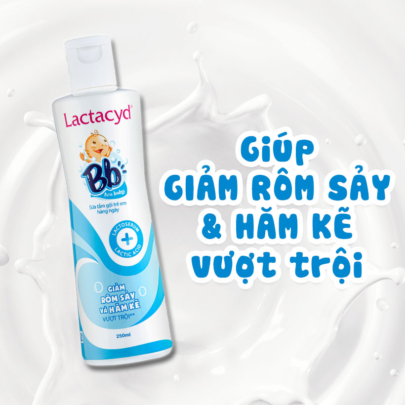 Sữa Tắm Gội Trẻ Em Lactacyd Bb 250ML Giảm Rôm Sảy Và Hăm Kẽ Vượt Trội Cho Bé chai 250ml