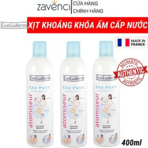 Xịt Khoáng EVOLUDERM zavenci  Atomiseur Eau Pure Water Cấp Ẩm Dưỡng Da (400ML)