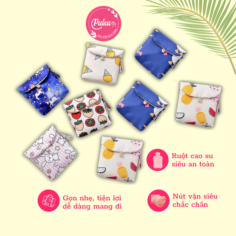 [HCM]Túi vải đựng BVS PUHA dễ thương tiện lợi đem đi học đi làm lịch sự kín đáo.
