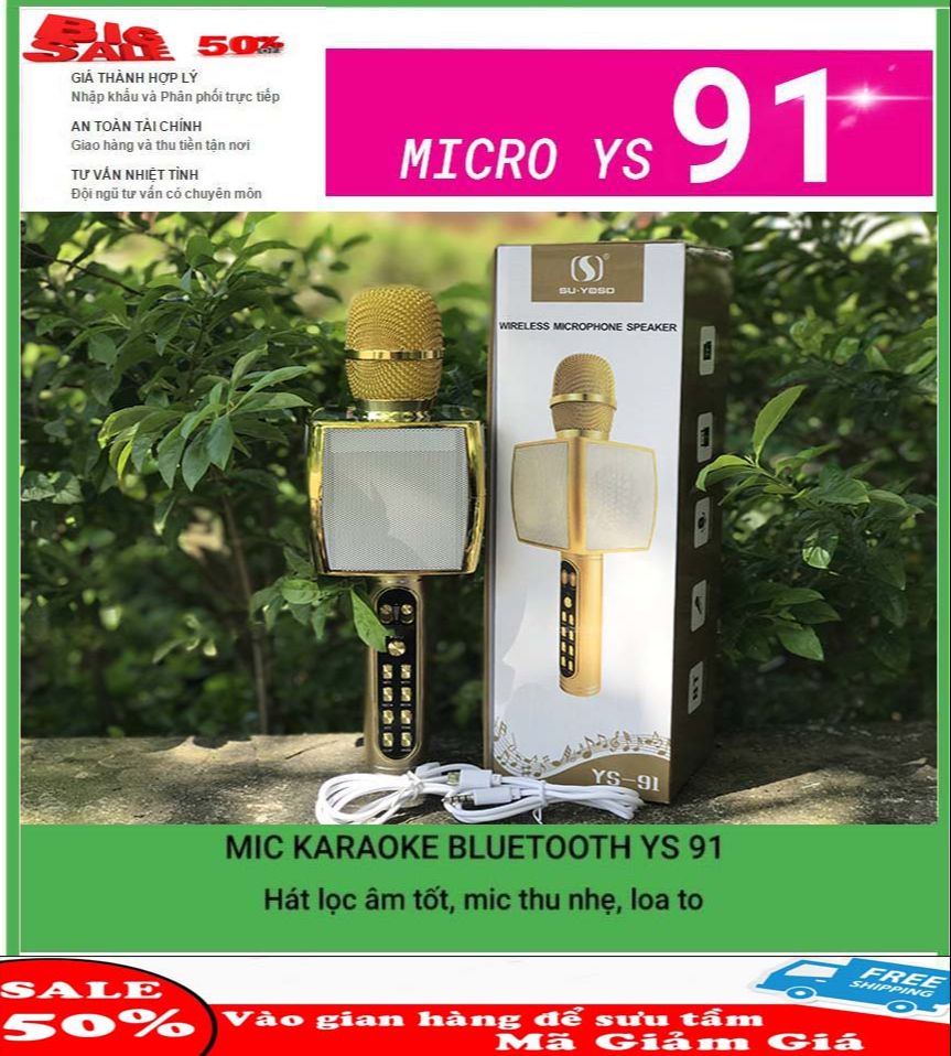 Mic Hát Karaoke. Nơi bán Mic hát karaoke Bluetooth giá rẻ - Micro Karaoke Magic YS-91 Mic kèm Loa Bluetooth 3 trong 1 mẫu hot nhất 2020.