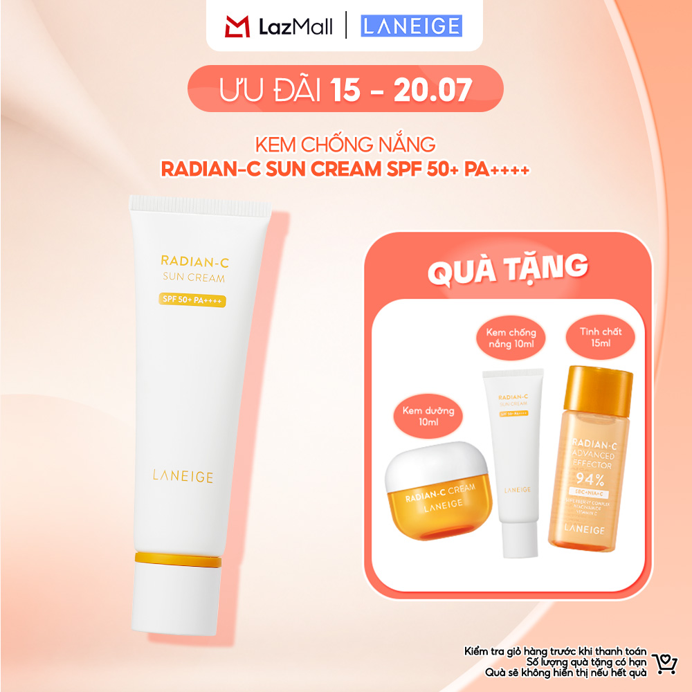 Kem Chống Nắng Dưỡng Sáng Da Laneige Radian-C Sun Cream 50ml SPF 50+ PA++++