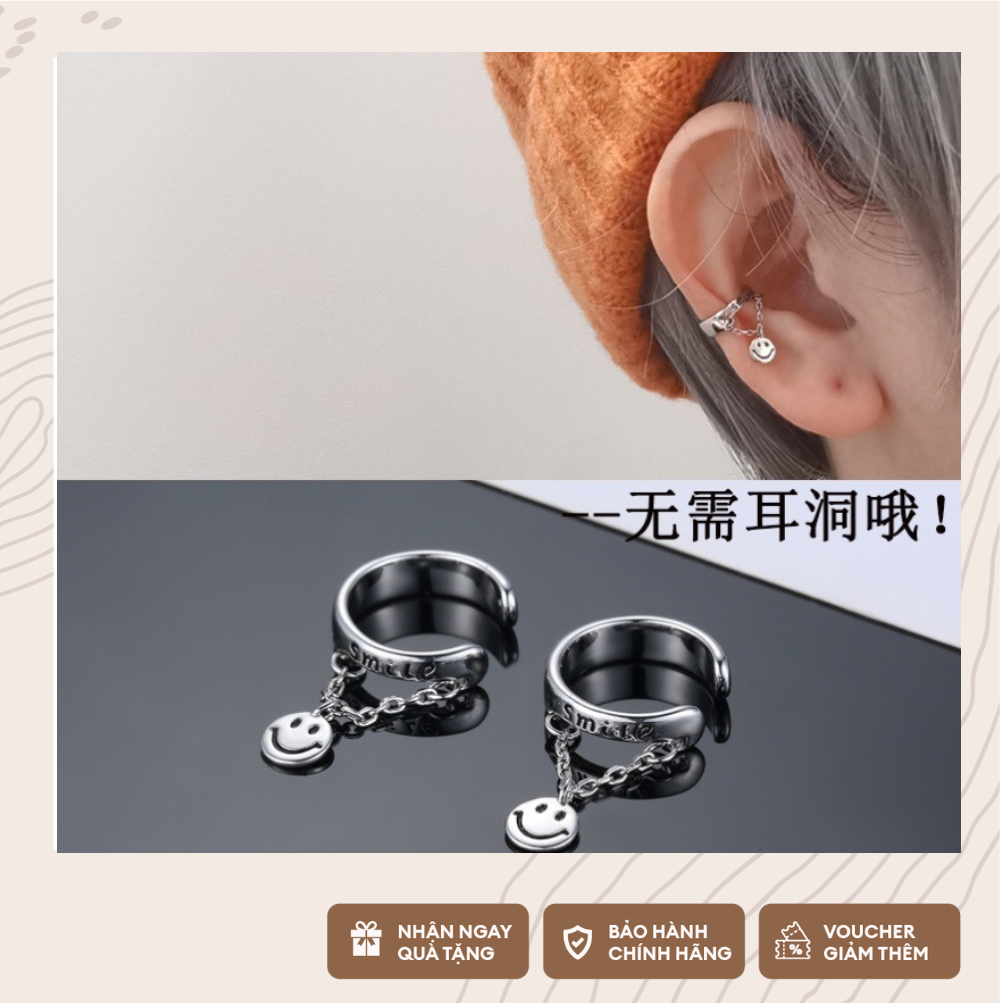 Kẹp tai/ Khuyên vành tai nụ cười Smile – khuyên tai ViVi_Gift