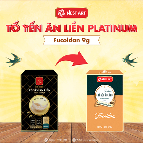 [HCM]Tổ Yến Ăn Liền Nest Art Platinum Vị Fucoidan 9g - Yến Sào Nha Trang