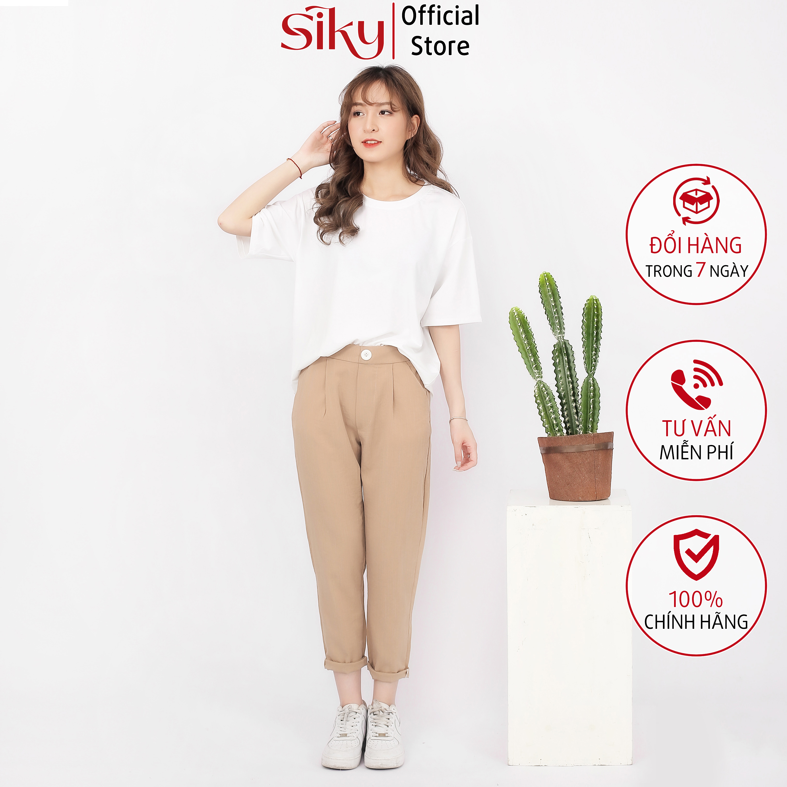 Quần baggy đũi cúc lưng thun SIKY - QD02