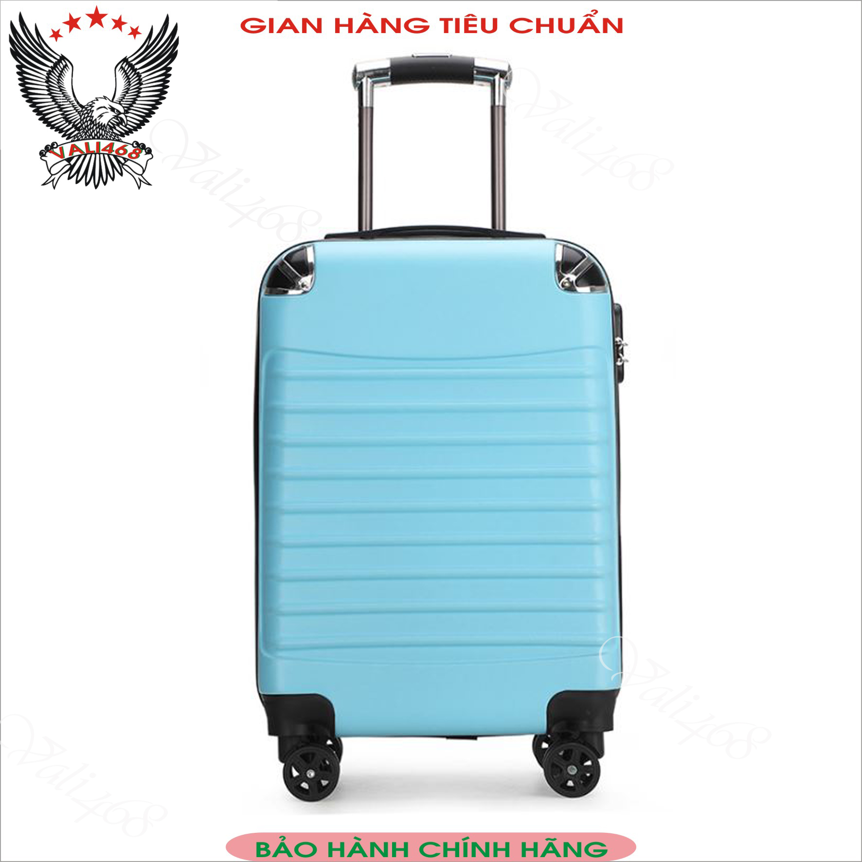 Vali du lịch nhựa kéo size 20, 24 vân ngang, bọc góc, chống trầy, xước. Đẹp và cá tính, trẻ trung, năng động