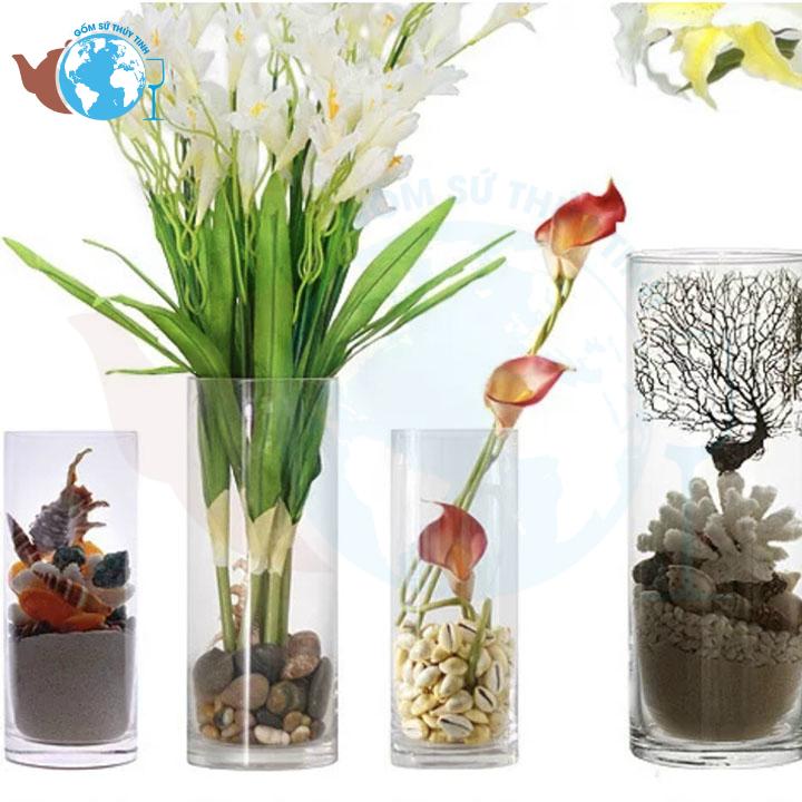 Lọ Hoa Thủy Tinh 12X20 cm Trụ Tròn