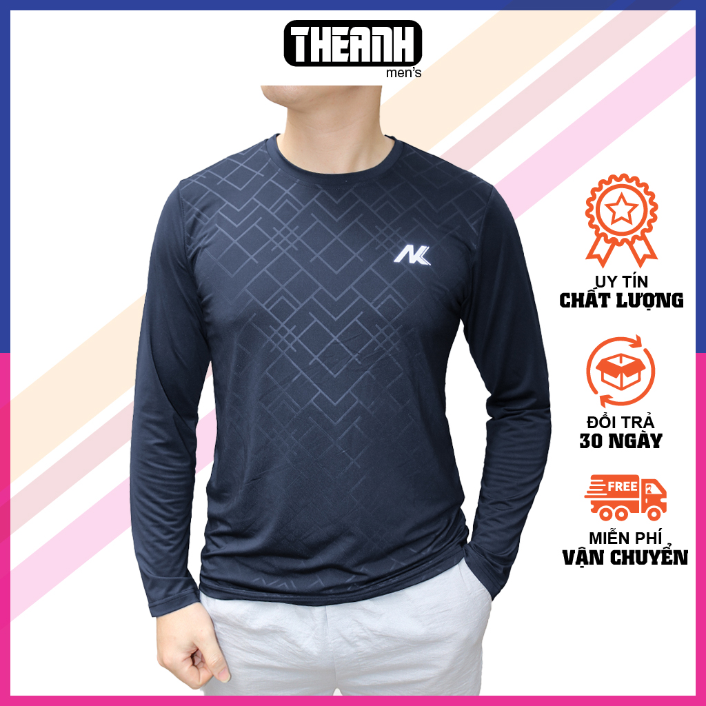 Áo thun nam dài tay thể thao, chất thun lạnh co giãn 4 chiều, ép vân cực chất, Áo giữ nhiệt nam Thế Anh Store Mã A002