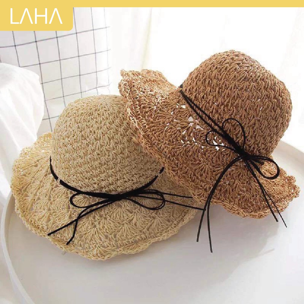 M3| Nón cói mềm nơ dây Vintage cực xinh cho mẹ và bé