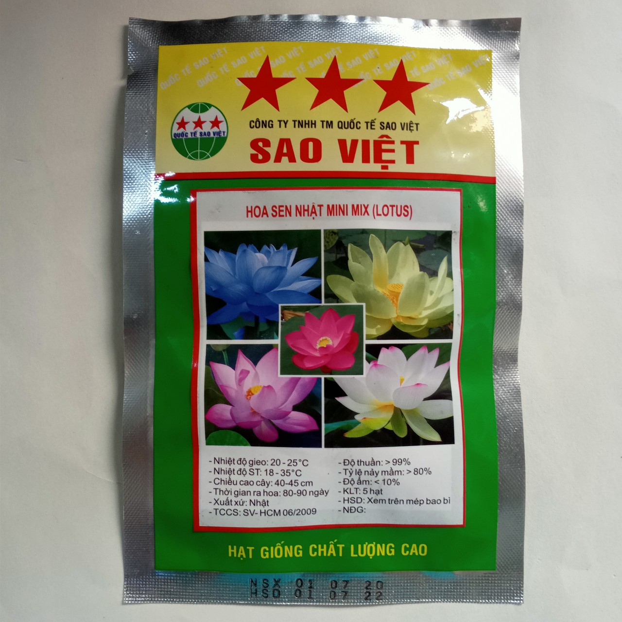Hạt giống hoa Sen Mini nhiều màu  HOA SEN NHẬT MINI MIX - 5 hạt