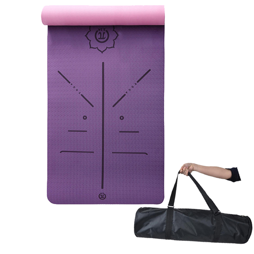 Thảm Tập Yoga TPE Định Tuyến 6mm 2 lớp Cao Cấp Đại Nam Sport + Tặng Kèm Túi Và Dây Buộc
