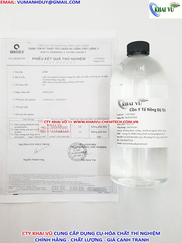Chai 1 lít cồn y tế 75 độ sát khuẩn, rửa tay
