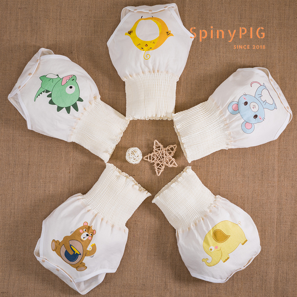 Quần lót, quần mặc ngoài bỉm cho bé 0-6 tuổi cạp cao 100% cotton hữu cơ tự nhiên không chất tẩy nhuộm