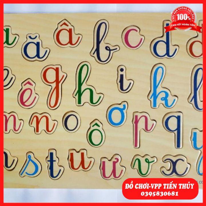 Bảng chữ cái tiếng việt bằng gỗ cho bé học nhận biết chữ cái