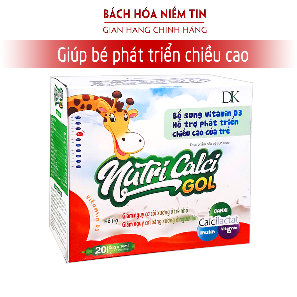 Siro bổ sung canxi cho bé NUTRI CALCI GOL - bổ sung canxi, vitamin D3, K2, sữa non hỗ trợ  phát triể