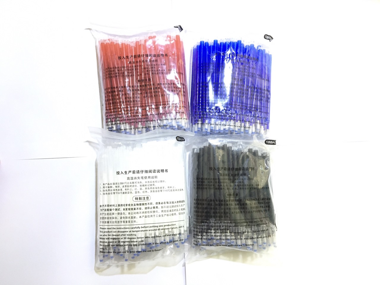 Ruột bút bay màu khi ủi 1 bịch 100c