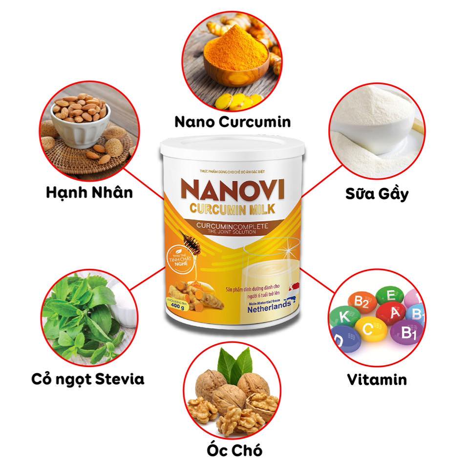 Sữa Nghệ NANOVI Curcumin 400G