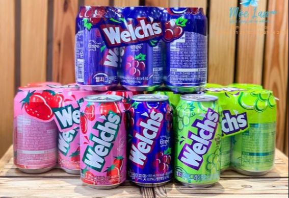 Lốc 6 Lon Nước Trái Cây Soda Welch's Hàn Quốc 355ml