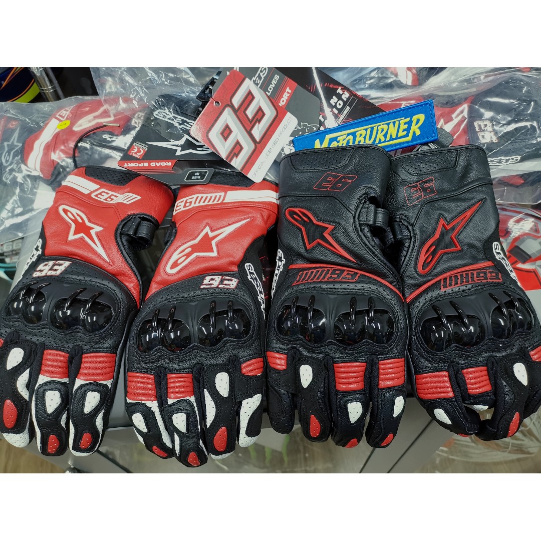 Găng tay bảo hộ mô tô xe máy full da cổ dài Alpinestar Twin Ring