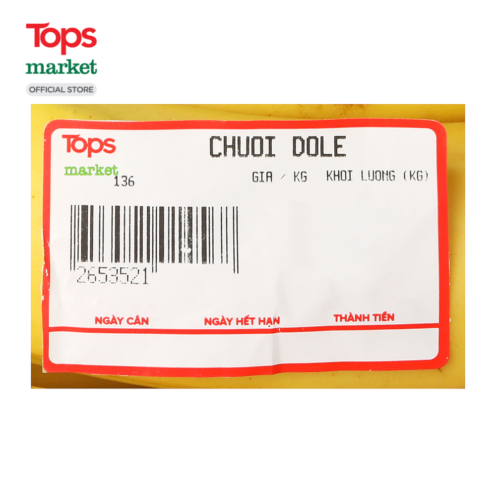 Chuối Dole 1Kg - Siêu Thị Tops Market 